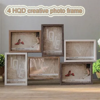 

4 HQD 6 grid 6 inch Siamese wall hanging frame retro American style wall decoration glass frame