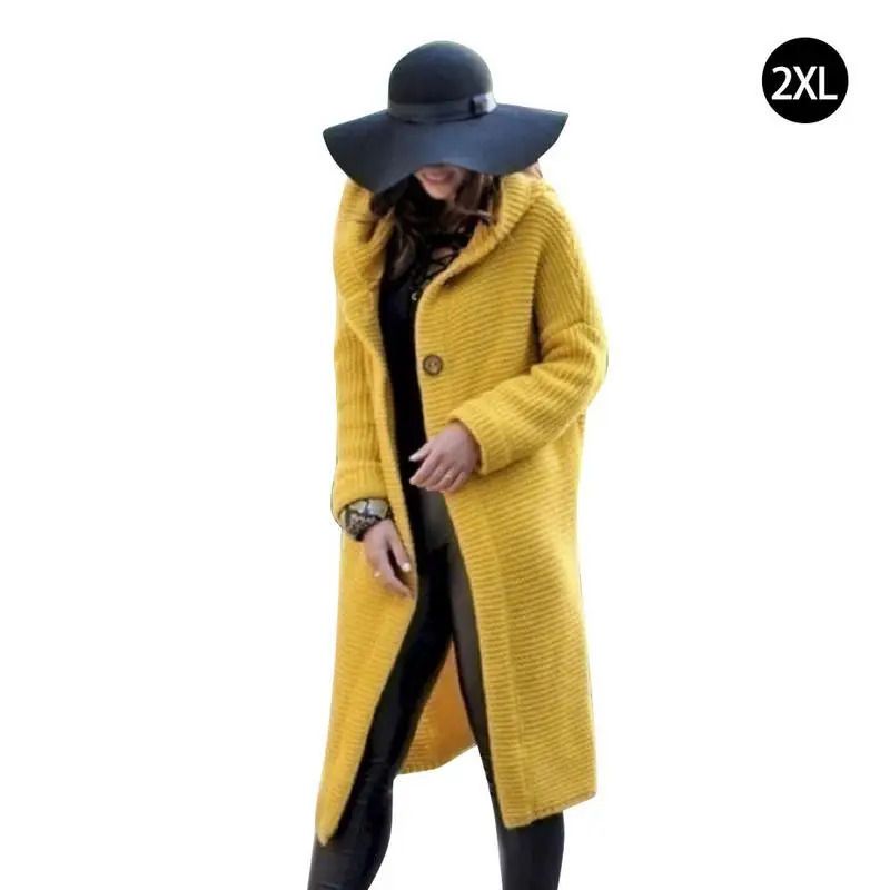 Anti-Wrinkle Classic Long Sweater Cardigan With Cap Women Warm Comfortable Soft Solid Color Simple Casual Rabbit Hair Sweater Anti-Wrinkle Classic Long Sweater Cardigan With Cap Women Warm Comfortable Soft Solid Color Simple Casual Rabbit Hair Sweater