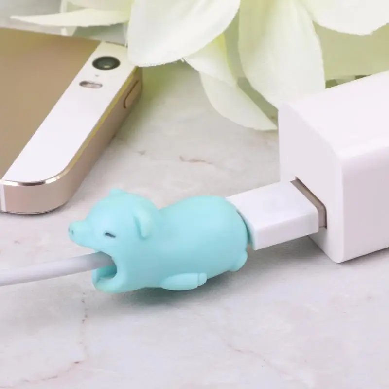 1 pc Schöne Cartoon Tier Muster Daten Linie Protector USB Ladegerät Kabel Wickler Schutzhülle Abdec