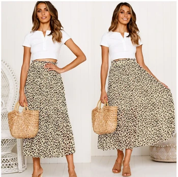 

Women Long Skirt Leopard Print High Waist Lady Sexy Fashion Cocktail Clubwear