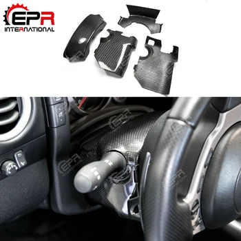 

Carbon Fiber Steering Column Surround Trim Set Glossy Finish Inner Cover Trim Fibre Garnish Kit Drift Set For Nissan R35 GTR LHD