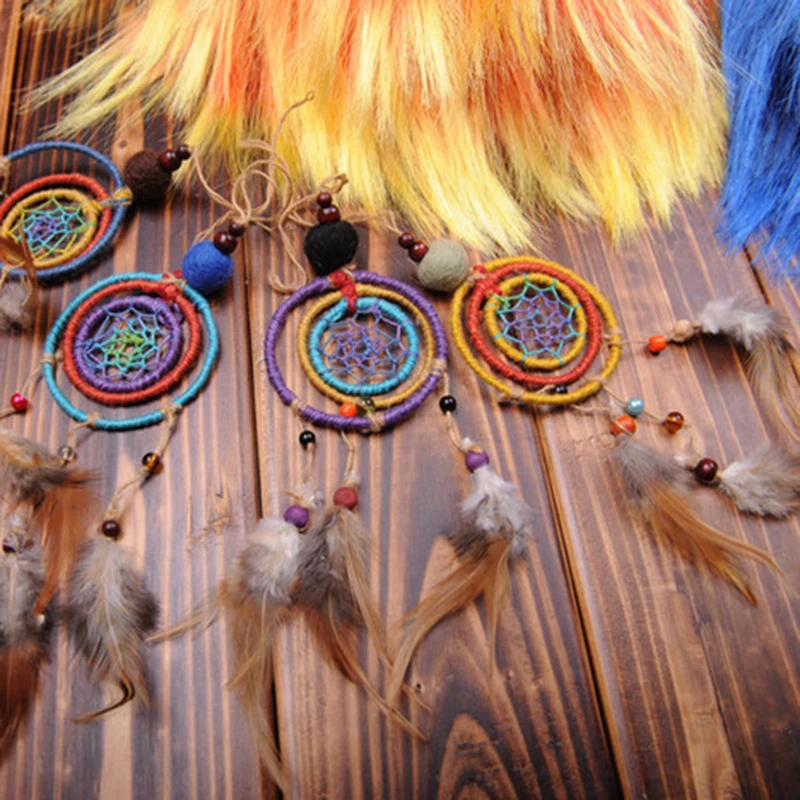 100pcs 10mm Dreamcatcher Accessories Colorful Wooden Beads Necklace DIY Wind Chimes Wall Hanging Pendant Wedding Party Decor ► Photo 3/6