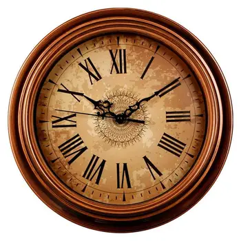 

12-inch Silent non-ticking Round Wall clocks decorative Vintage Style Roman Numeral clock home kitchen/living room/bedroom (br