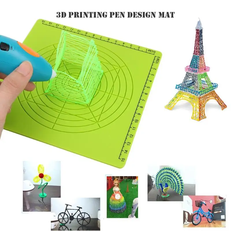 3D печатная ручка Силиконовая дизайнерский коврик базовый шаблон с 2 шт. силиконовые наперстки 3D Ручка инструменты для рисования