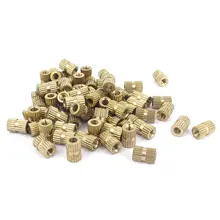 BMBY-100pcs M3x8mm круглые металлические бесконечные винтовые вставки в кости латунный тон