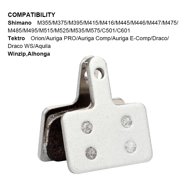 4 Pairs Bicycle Resin Disc Brake Pads For Shimano M355//M375 Draco WS//Aquila C601