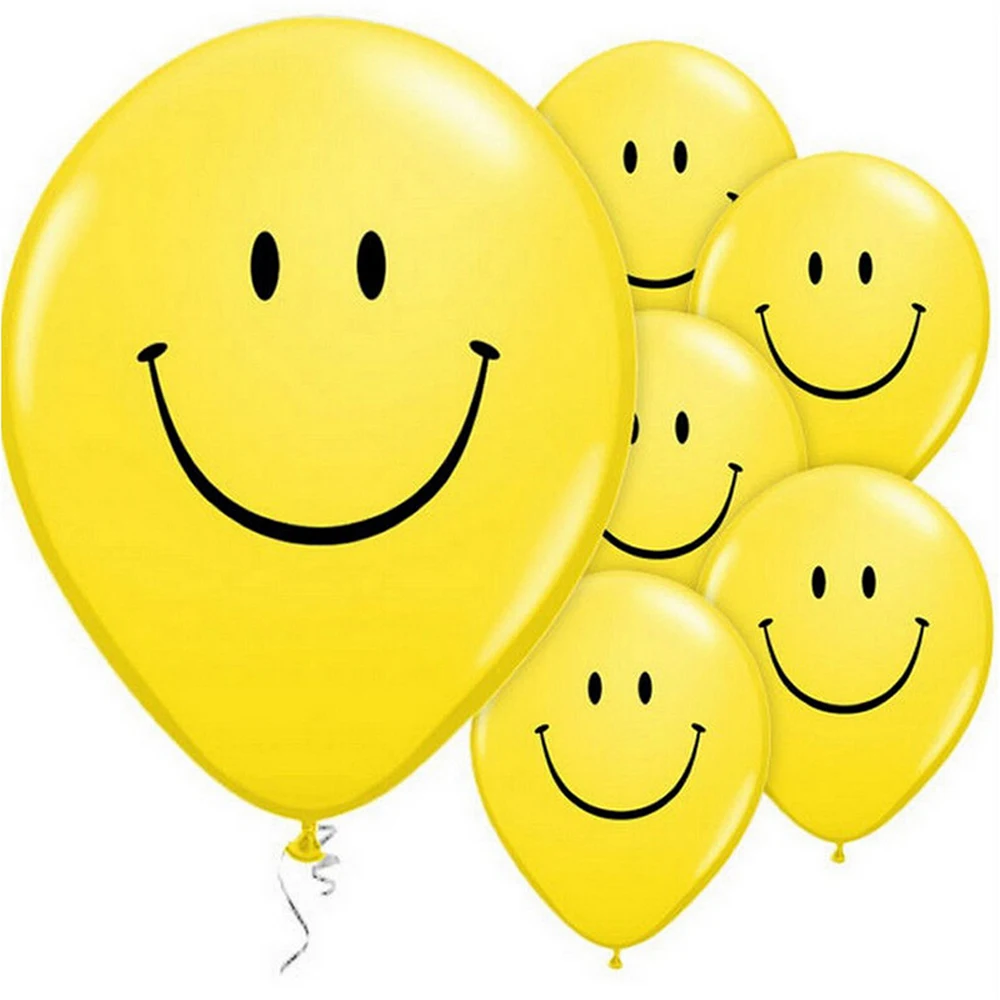 12inch 10pcs Creative Yellow Color Smiley Balloons Happy Birthday Party