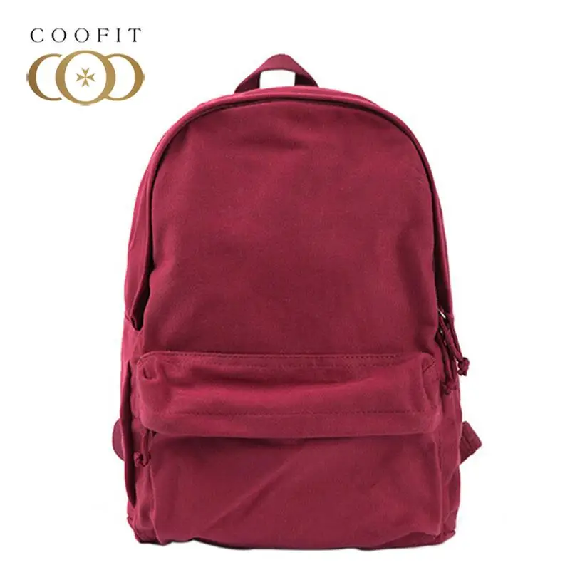 

coofit Women School Backpack For Women Soild Color Simple Casual Canvas Backpack Large Capacity For Teenagers Mochila Escolar