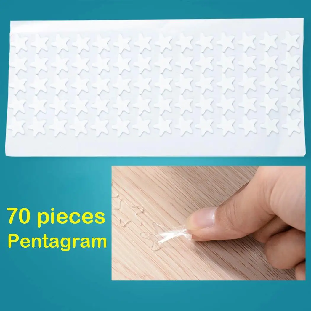 

Double sided Double Round Double Durable Transparent Pentagram Tape Round Household of Adhesive Sided Solid sided Pack