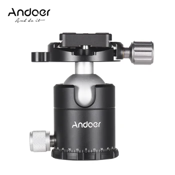 

Andoer Max.Load Capacity 15kg /33Lbs Ball Head Tripod Monopod Head Aluminium Alloy With Quick Release Plate For Canon Cameras