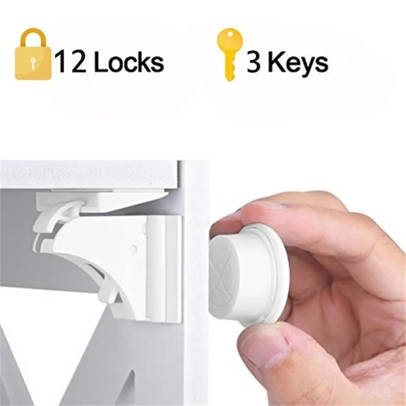 

Child Magnetic Key Invisible Lock Cabinet Kids Baby Safety Products Locker Protection Drawer Cupboard Childproof Securite Enfant