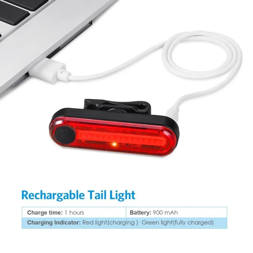 Flash Deal XC USHIO USB Rechargeable LED Bicycle Light Set Front Headlight Bike Lamp Caution TailLight Waterproof Bicycle Accessories 2