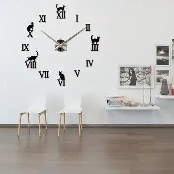 

Creative Wall Clock Promotional Living Room Mute Minimalist Wall Clock DIY Roman Numeral Wall Clock Mirror Wall Clock Sticker