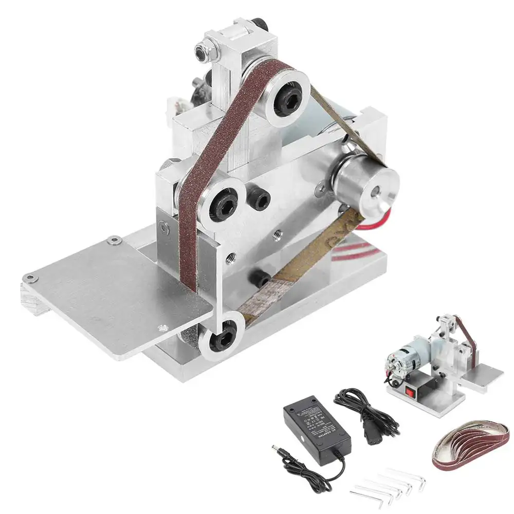 

Mayitr DIY Mini Belt Sander Bench Mount Grinder Polishing Grinding Machine Buffer Electric Angle Grinder For Wood Plastic Metal