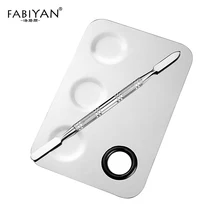 Макияж Пигмент для ногтей смешивание основа крем лак косметические инструменты 3 отверстия набор из нержавеющей стали палитра шпатель стержень