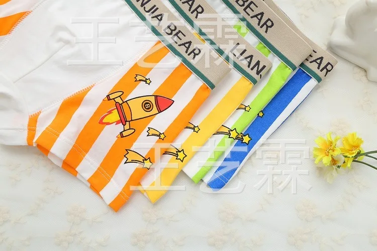 4 teile/los Rakete Streifen Gekämmte Reine Baumwolle Kinder Unterhosen Catamite Gerade Winkel Unterwäsche Unterhose Kind Baby Shorts