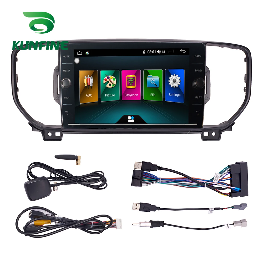 Excellent Octa Core ROM 64GB Android 8.1 Car DVD GPS Navigation Player Deckless Car Stereo for KIA KX5 Sportage R 2016 Black Color Radio 2