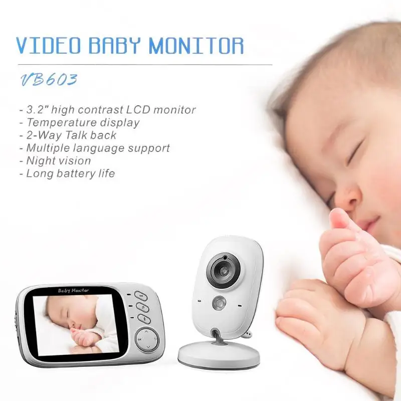 

VB603 Video Baby Monitor 2.4G Wireless 3.2 inch LCD IR Night Vision Camera