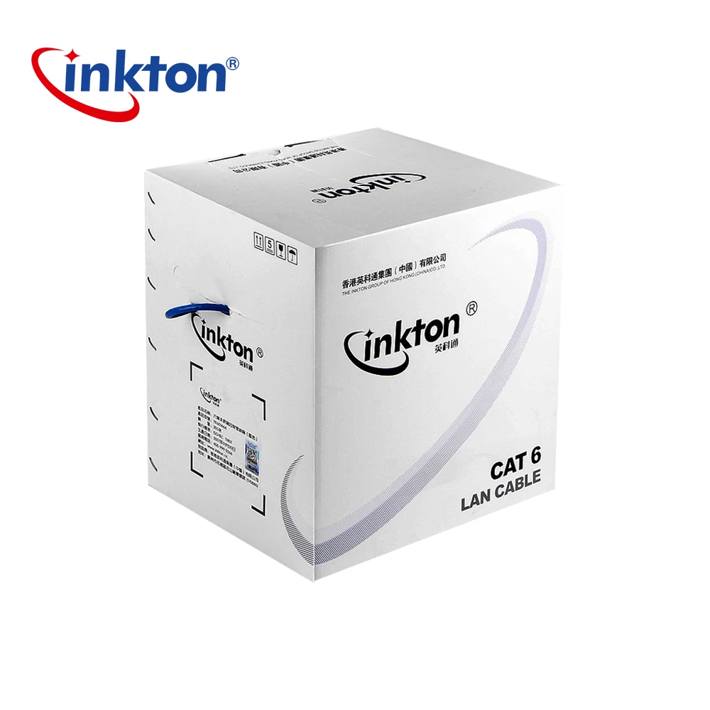 Cat6 Ethernet кабель 305 м синяя твердая голая медь оптом 550 мгц 23AWG 4 пары