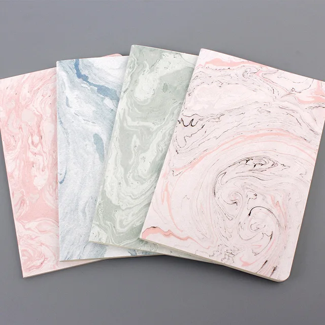 marble color notebook grid line van gogh painting style weekly