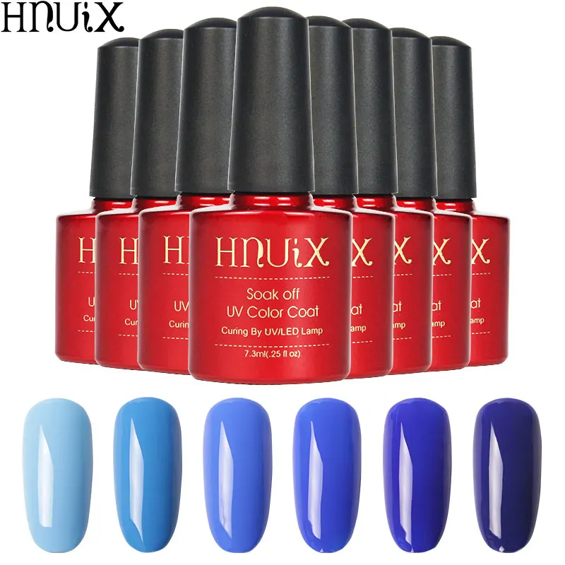 

Blue Color Series Nail Polish Long Lasting Gel Varnish Hardened With UV LED Lamp Magnificent Nail Art Design Nail Lacquer
