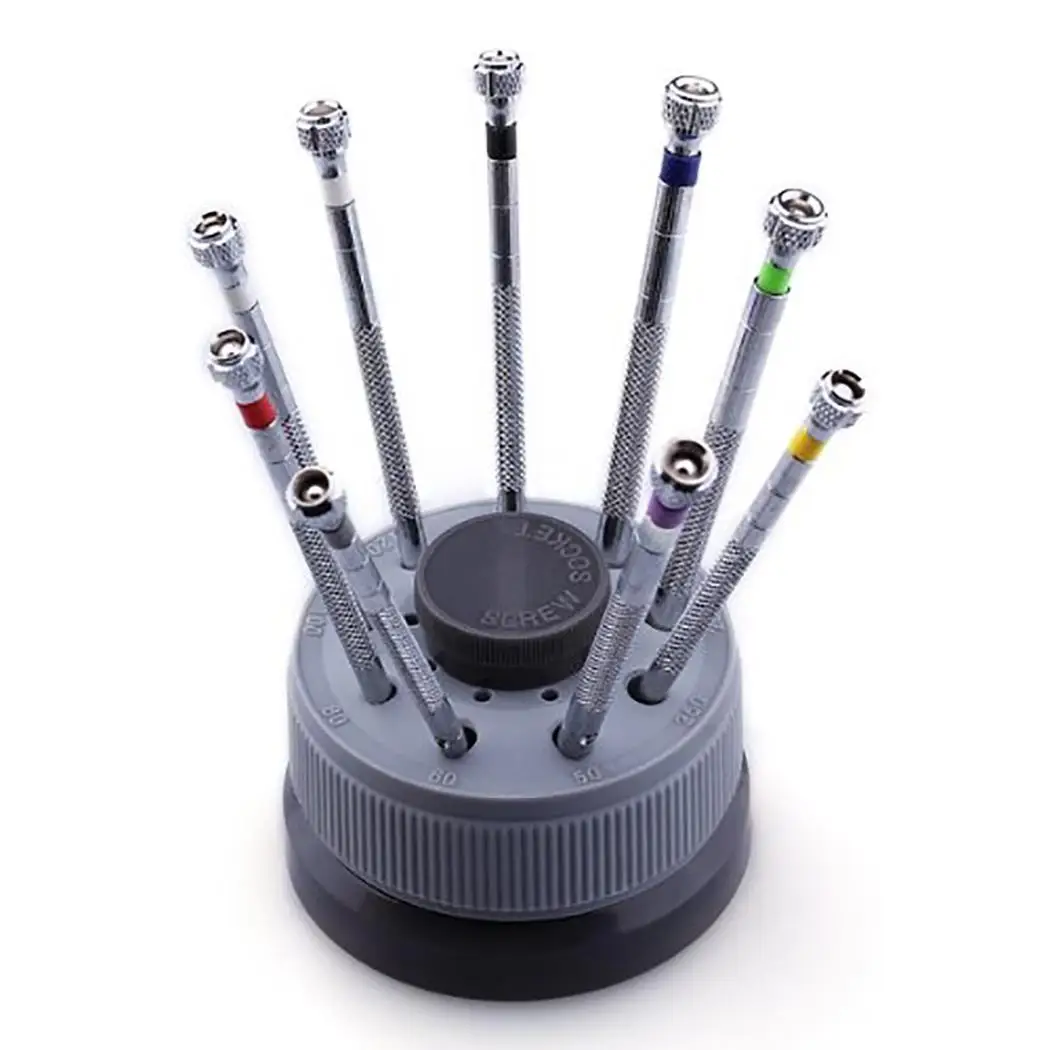 9 pcs Screwdriver Set Rotating Base Professional Watch Repair 0.27 kg