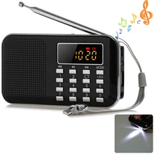 Мини портативный ЖК-цифровой fm-радио HiFi карта динамик USB TF карта Mp3 музыкальный плеер с светодиодный подсветкой Кемпинг Туризм Открытый