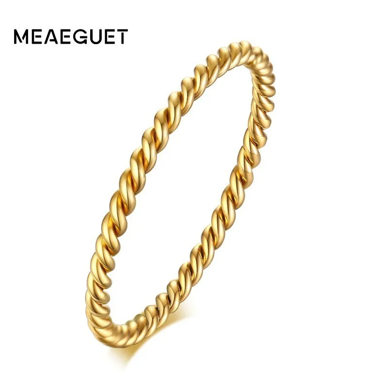 

1.5MM Twisted Rope Wedding Band for Women Stainless Steel Stacking Knuckle Ring Assorted Colors
