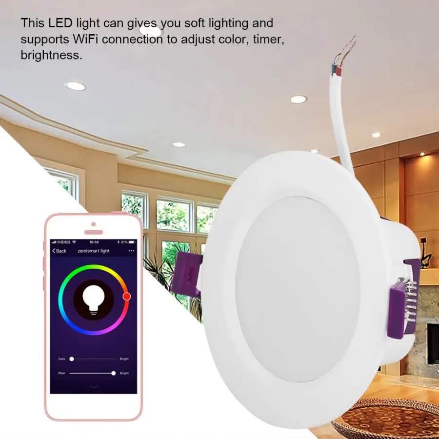 Faretti Led Incasso разноцветное освещение RGB + W WiFi лампочка с голосовым приложением