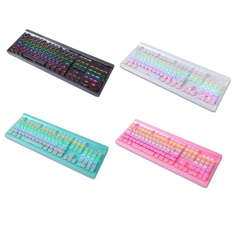 

SUNROSE T680 Wired Mechanical Keyboard Blue Switch Crystal Keycap 6-Color Backlight LED Waterproof Gaming Keyboard Dropshipping
