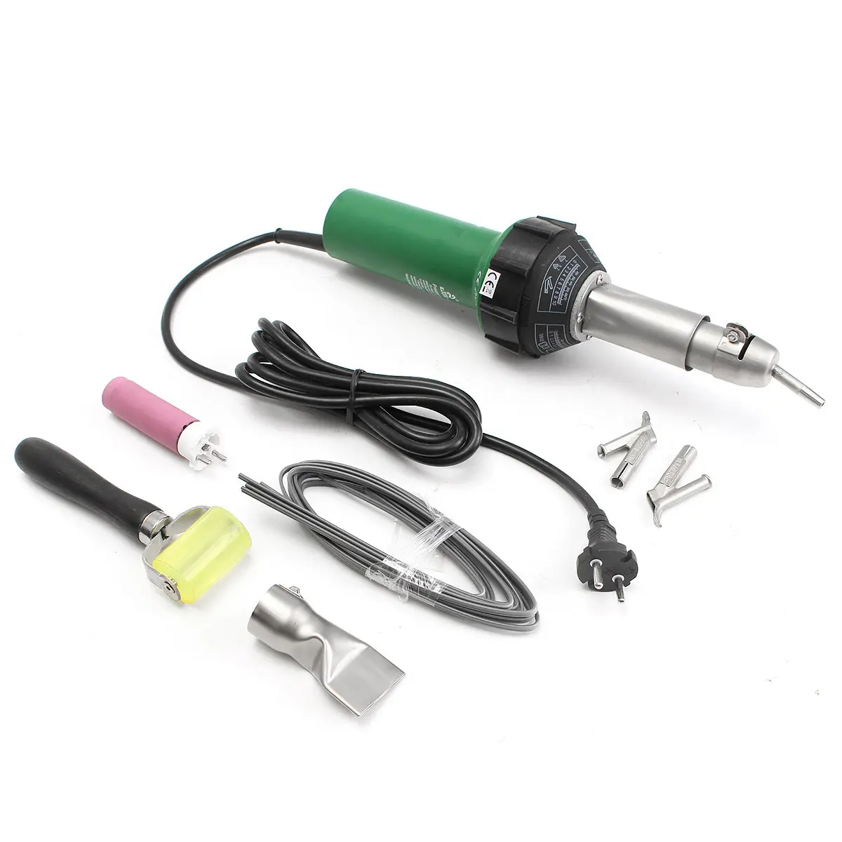 

1500W 220V Hot Air Welding Gun Air Torch Pistol with 4pcs Speed Welding Nozzles Pressure Roller Heating Heat Gun Tool Set