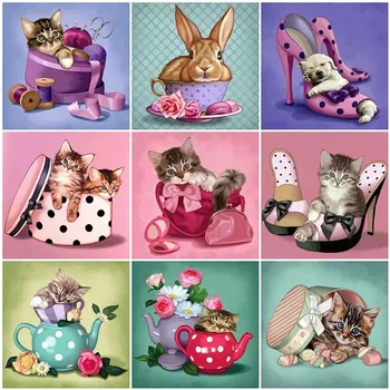 

HUACAN 5D DIY Full Square Diamond Painting Cartoon Animal Diamond Embroidery Cross Stitch Rhinestone Mosaic Decor Home Gift