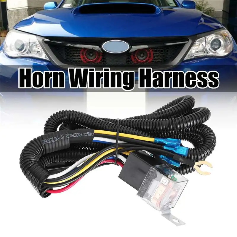  Hot Sell 12/24V 40A Electric Horn Relay Wiring Harness Kit For Grille Mount Blast Tone Horns Car Hi