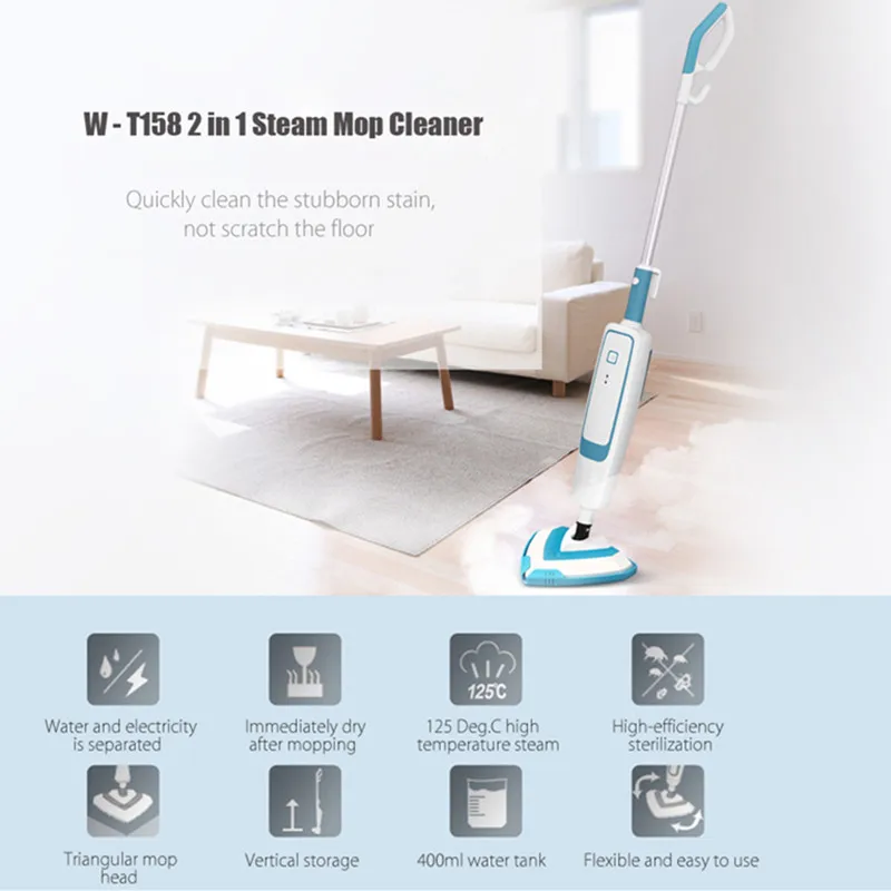 

SKYWIN W-T158 2 In 1 Intelligent Steam Mop High Temperature Sterilization With Triangle Shaped Head 220-240V Anti-collision