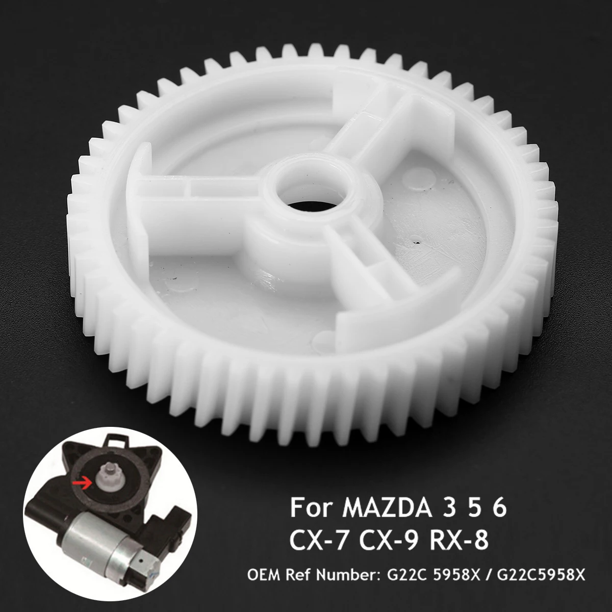 

Mayitr 1pc Front Rear Power Regulator Window Motor Gear Replacement G22C5958X For MAZDA 3 5 6 CX-7 CX-9 RX-8