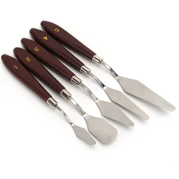 

5Pcs Mixed Stainless Steel Palette Scraper Set Spatula Knives For Artist Oil Painting Tools Painting Knife Blade