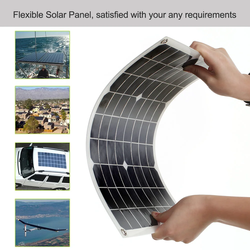 High Conversion Rate 20W Flexible Solar Panel Battery Dual Output Solar