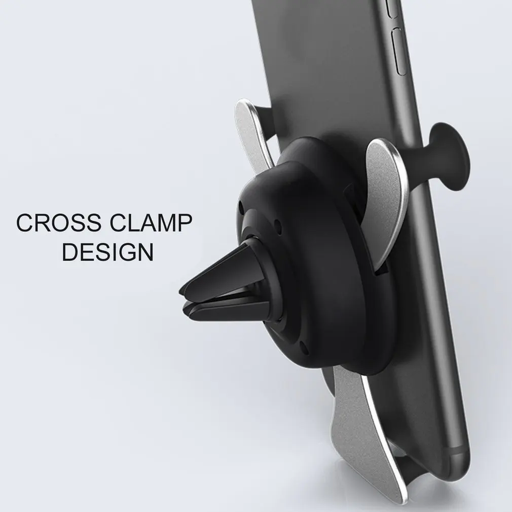 Universal Car Bracket Car Air Outlet Vent Mount Car Holder Stand Cute Smile Face Mobile Phone Bracket Gravity Clip for 4-6 inch cell phone