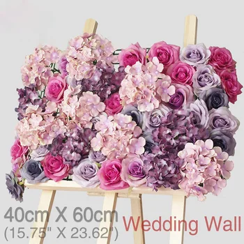 

40x60cm Artificial Silk Rose Hydrangea Flower Wall Romantic Wedding Photography Props Photo DIY Backdrop Panels Decoration