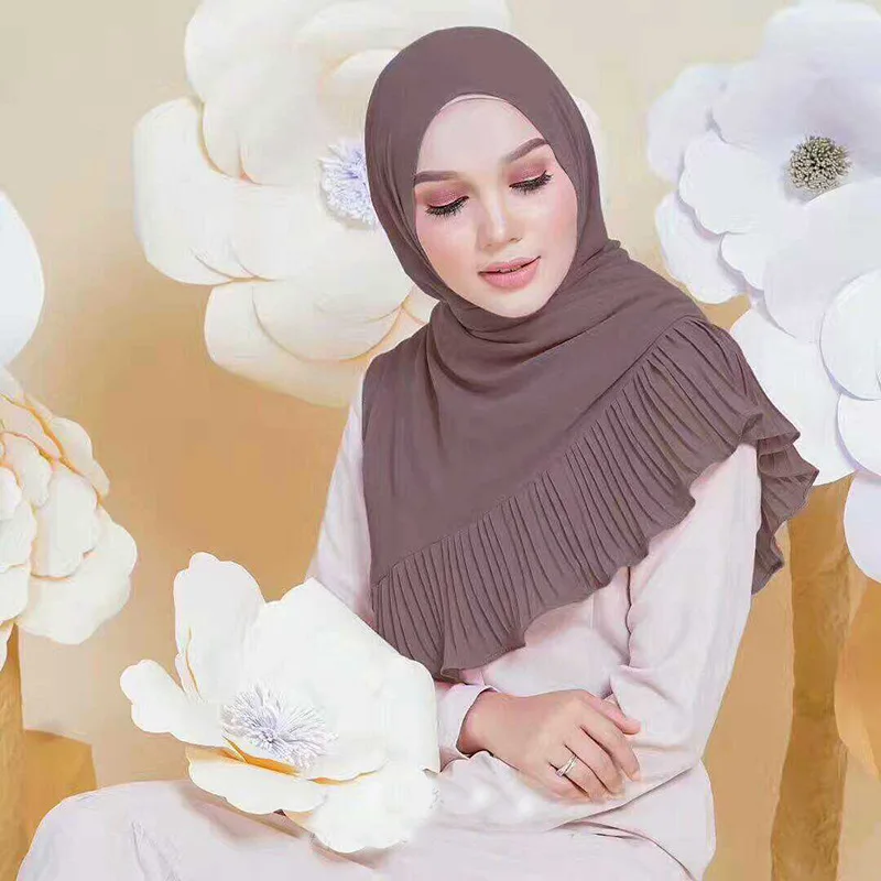 

Chiffon Pleated Hijab Sarf Instant Shawl Niqab Crinkle Niqab Muslim Fashion Women's Hijabs Durag Indonesian Turkey Fashion