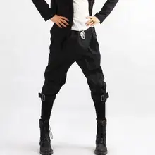 Весна Осень корейские мужские новые индивидуальные повседневные штаны шаровары плюс размер маленькие ноги черные кнопки мужские брюки s