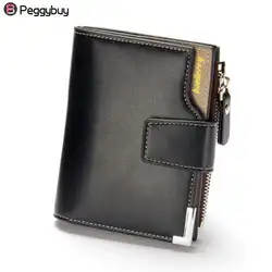 Trifold деловой формальный короткий мужской бумажник из искусственной кожи на молнии портмоне держатель для карт