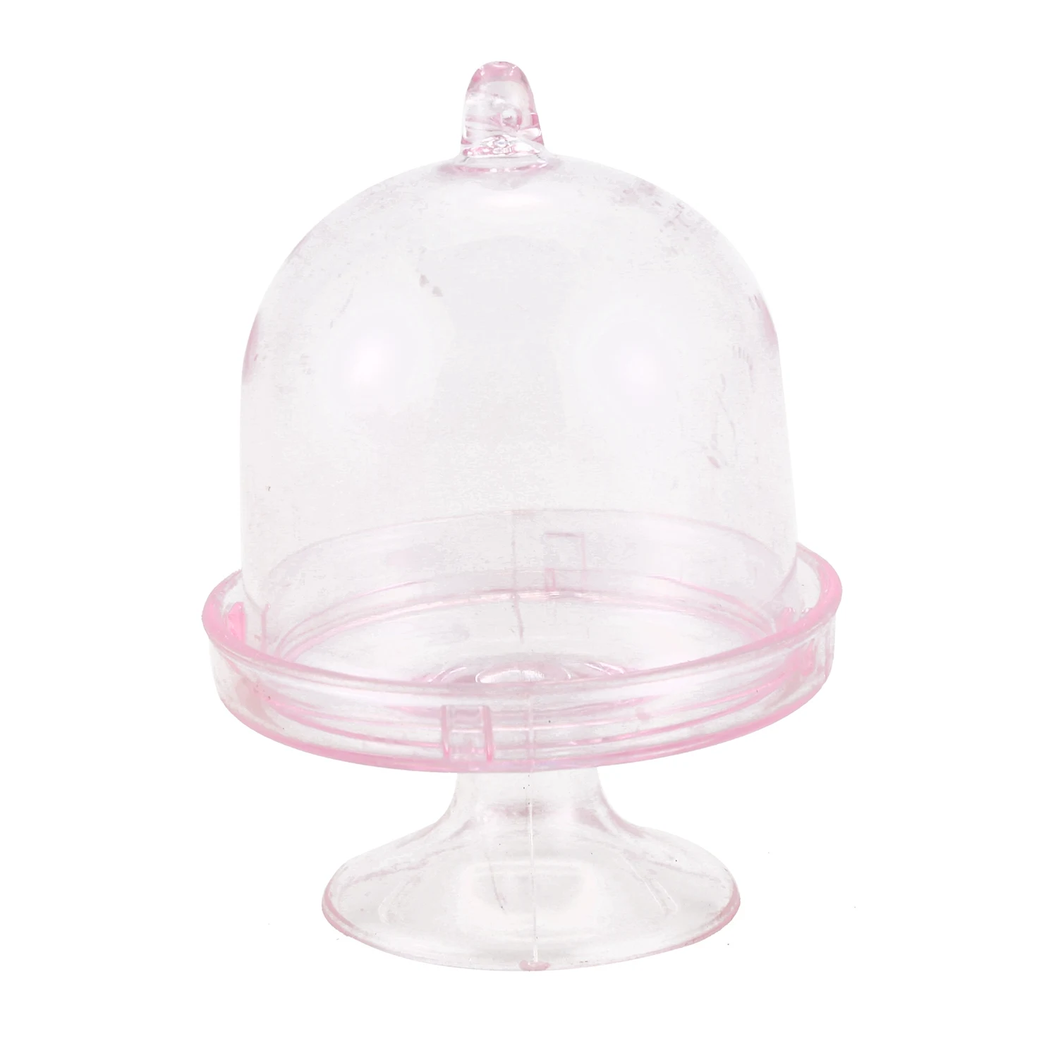 

12x Mini Cake Stand Cupcake box Wedding Party Plastic Candy Box Pink