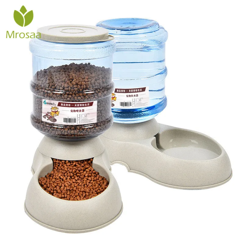 

3.75L Cat Dogs Automatic Pet Feeder Water Fountain Drinking Bowl Large Capacity Pets Puppy Feeding bowl Drinker Dispenser
