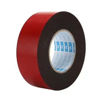 

1Pc 20mmx10m Waterproof Adhesive Heat Resistance Double Side Foam Tape Red Cover Film for Name Plates Auto Cars Doors Decoration