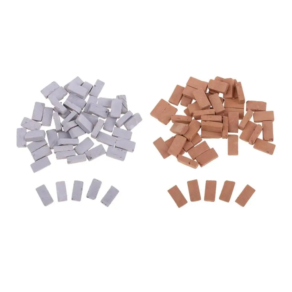 100 шт 1:16 масштаб мини реалистичные глиняные кирпичи модель миниатюрный кирпич для песка стол декорации строительные аксессуары