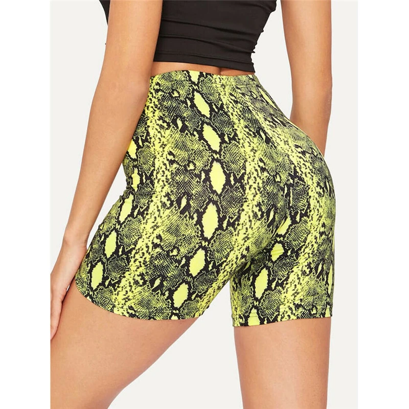 

Women Snakeskin Animal Print Shorts Sports Push Up Gym Workout Fitness Casual Hotpants 2019 Ladies Slim Summer Fashion Clothes