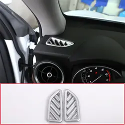 2 шт. для Alfa Romeo Stelvio 2017-2018 автомобильный-Стайлинг АБС ХРОМ кондиционер для приборной панели вентиляционная розетка рамка Крышка отделка