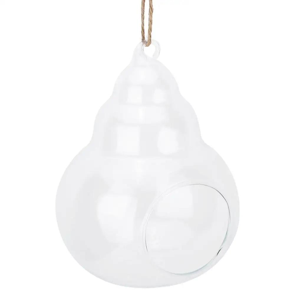 Us 3 19 36 Off Hanging Teardrop Rope Gourd Shape Terrarium For Air Plants Succulent Planters Hanging Glass Vase Flower Plants Container In Flower