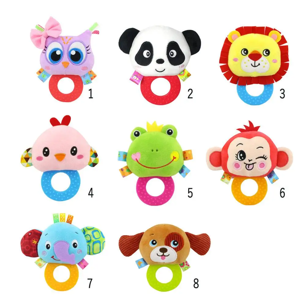 

Cute Cartoon Animal Baby Bed Carriage Hanging Rattles Toys Newborn Plush Toy 0-12 months Early Learning Teether Rattle Toy